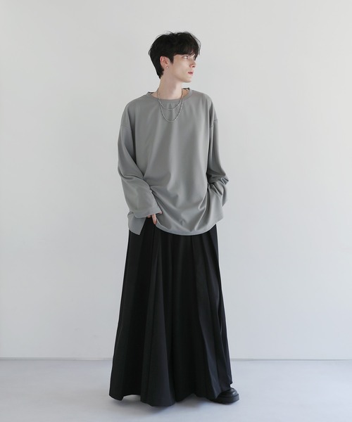 LILL（リル）の「ドライアムンゼンレイヤードロングTシャツ（Tシャツ/カットソー・メンズ・ブラック/グレー/ホワイト/ネイビー/ワイン/チャコールグレー・L/M/S/XL/XS）」の20枚目の写真