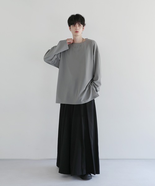 LILL（リル）の「ドライアムンゼンレイヤードロングTシャツ（Tシャツ/カットソー・メンズ・ブラック/グレー/ホワイト/ネイビー/ワイン/チャコールグレー・L/M/S/XL/XS）」の21枚目の写真