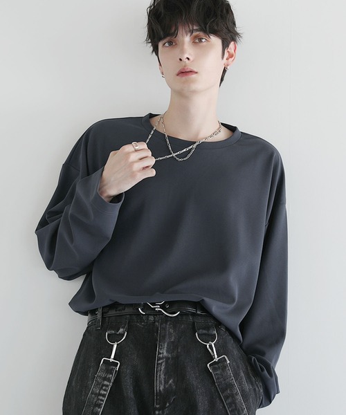 WALK THE LINE 長袖Tシャツ ダークグレー alexanderwang アレキサンダーワング メンズ コットンジャージー