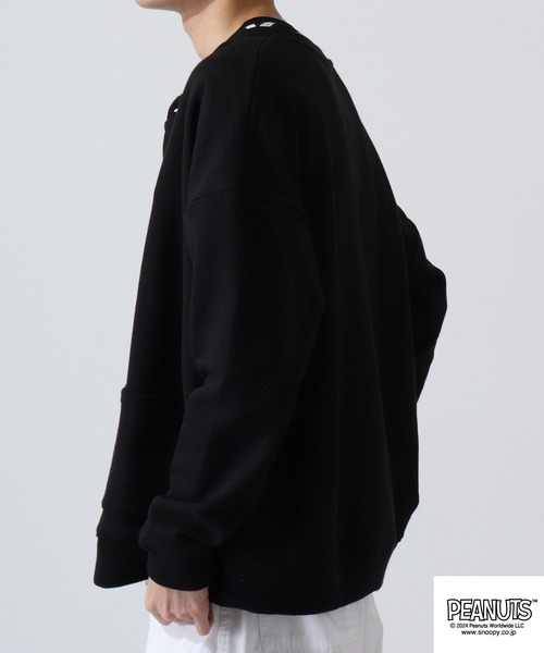 PEANUTS(ピーナッツ)の「PEANUTS スヌーピー 裏毛 カーディガン(カーディガン/ボレロ・レディース・ネイビー/杢グレー/ブラック・M/L/LL)」の17枚目の写真