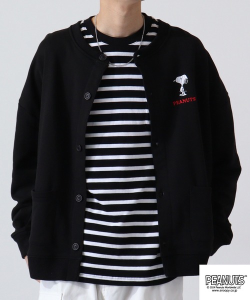 PEANUTS(ピーナッツ)の「PEANUTS スヌーピー 裏毛 カーディガン(カーディガン/ボレロ・レディース・ネイビー/杢グレー/ブラック・M/L/LL)」の16枚目の写真