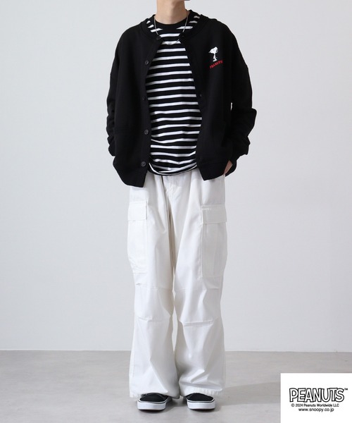 PEANUTS(ピーナッツ)の「PEANUTS スヌーピー 裏毛 カーディガン(カーディガン/ボレロ・レディース・ネイビー/杢グレー/ブラック・M/L/LL)」の20枚目の写真