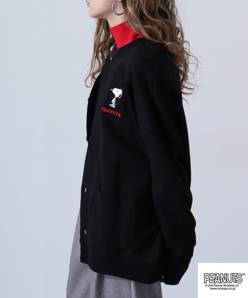 PEANUTS(ピーナッツ)の「PEANUTS スヌーピー 裏毛 カーディガン(カーディガン/ボレロ・レディース・ネイビー/杢グレー/ブラック・M/L/LL)」の22枚目の写真