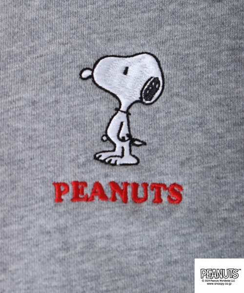 PEANUTS(ピーナッツ)の「PEANUTS スヌーピー 裏毛 カーディガン(カーディガン/ボレロ・レディース・ネイビー/杢グレー/ブラック・M/L/LL)」の10枚目の写真