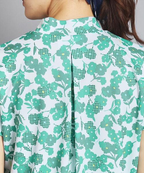 【セール】【UVカット/吸水速乾/遮熱】フラワーチェック柄 半袖モックネックプルオーバー（Tシャツ/カットソー）｜adabat（アダバット）