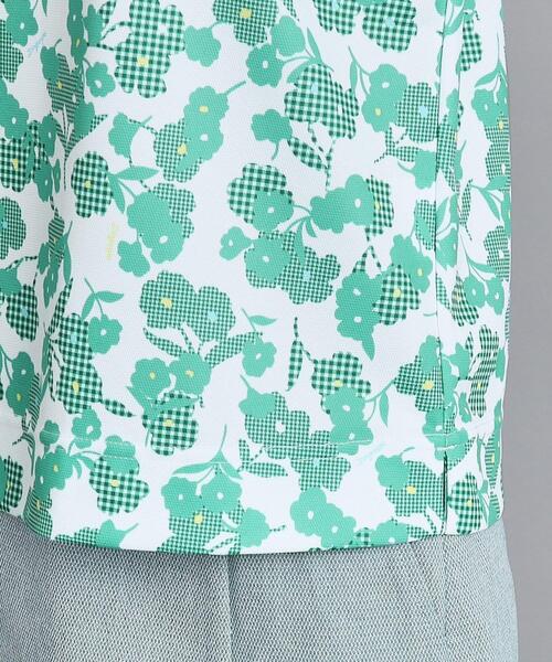 【セール】【UVカット/吸水速乾/遮熱】フラワーチェック柄 半袖モックネックプルオーバー（Tシャツ/カットソー）｜adabat（アダバット）