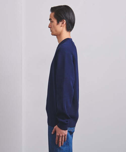 【3回着用】ユナイテッドアローズ コットンニット (ネイビー) 定価1.6万】ユナイテッドアローズ UNITED ARROWS *コットンシルクV
