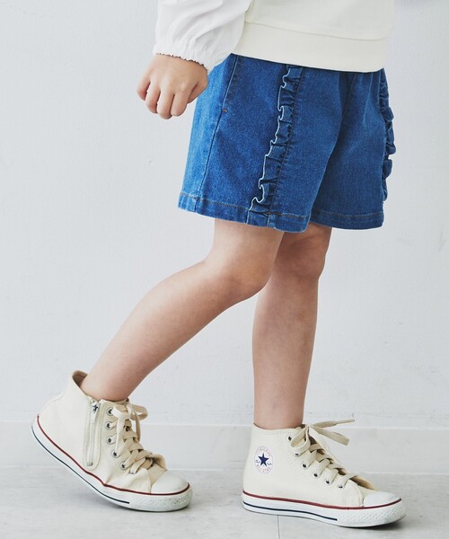 THE SHOP TK (ザ ショップ ティーケー )の「◆【110-150】フリルキュロットパンツ(その他パンツ・キッズ・ネイビー/サックスブルー・11/12/13/14/15 )」の2枚目の写真