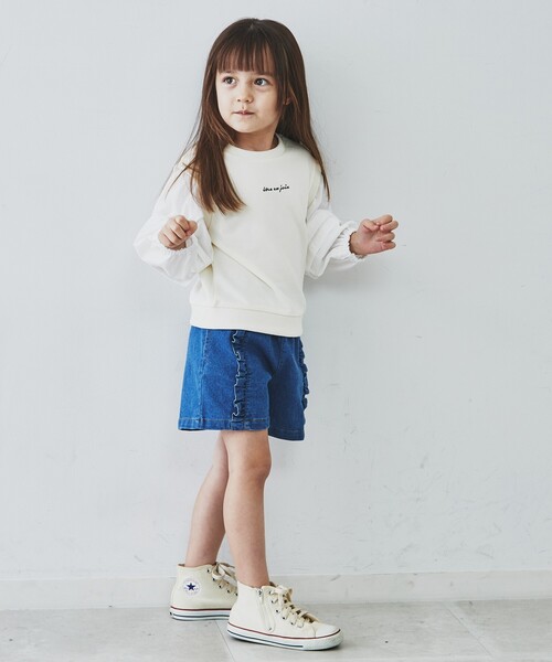 THE SHOP TK (ザ ショップ ティーケー )の「◆【110-150】フリルキュロットパンツ(その他パンツ・キッズ・ネイビー/サックスブルー・11/12/13/14/15 )」の8枚目の写真