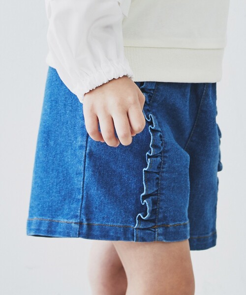 THE SHOP TK (ザ ショップ ティーケー )の「◆【110-150】フリルキュロットパンツ(その他パンツ・キッズ・ネイビー/サックスブルー・11/12/13/14/15 )」の6枚目の写真