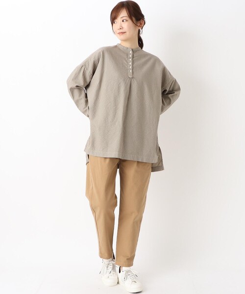 one'sterrace(ワンズテラス)の「オックス ストライプロング シャツ(シャツ/ブラウス・レディース・ホワイト系9/ベージュ系その他7・02)」の11枚目の写真