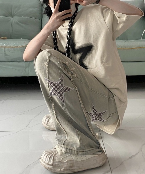 Achic(アシック)の「星柄デニムパンツ(デニムパンツ・レディース・サックスブルー・L/M/S)」の19枚目の写真