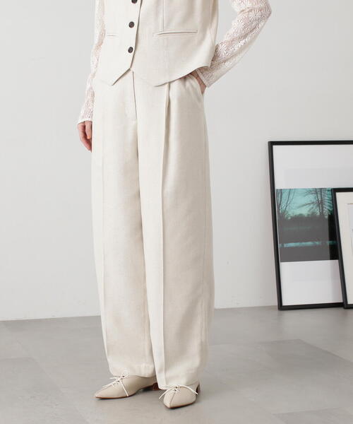 N.(N. Natural Beauty Basic)(エヌエヌナチュラルビューティーベーシック)の「◆【S Size Line】【セットアップ対応】麻混ワイドストレートパンツ(その他パンツ・レディース・グレー/ナチュラル・SMALL/MEDIUM)」の18枚目の写真