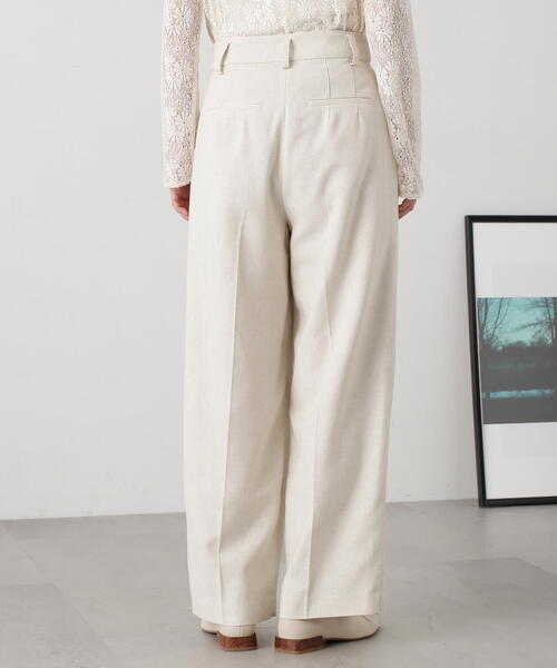 N.(N. Natural Beauty Basic)(エヌエヌナチュラルビューティーベーシック)の「◆【S Size Line】【セットアップ対応】麻混ワイドストレートパンツ(その他パンツ・レディース・グレー/ナチュラル・SMALL/MEDIUM)」の21枚目の写真
