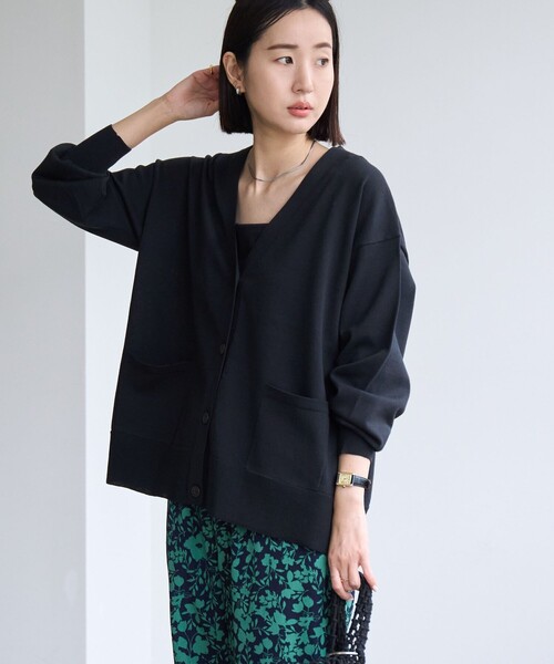 ◻️購入価格9900円◻️開けても閉じても、コーデがまとまるカーディガン◻️ネイビー FREAK'S STORE（フリークスストア） ニットカーディガン フリ