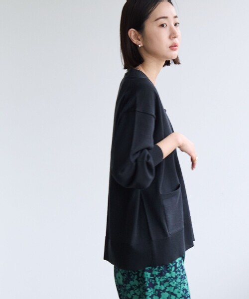 coen(コーエン)の「サラコテンジクVネックカーディガン(カーディガン/ボレロ・レディース・ブラック/ライトグレー/ライム/その他1/ロイヤルブルー・M/L)」の8枚目の写真