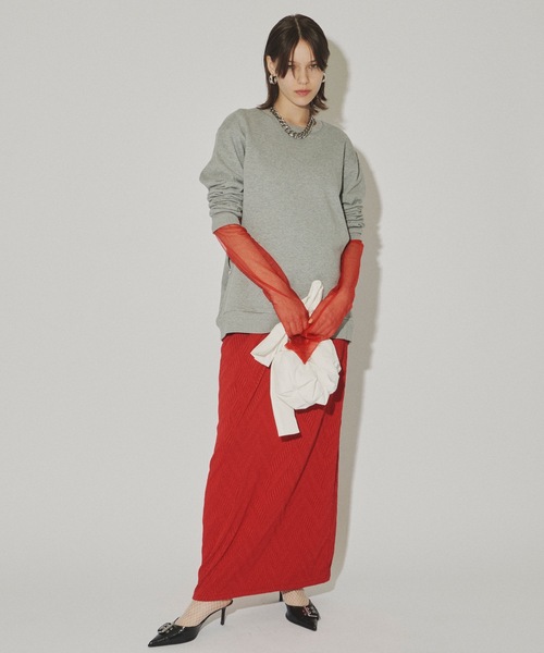 yae（ヤエ）の「Wave pattern long skirt / ウェーブパターンロングスカート（スカート・レディース・ブラック/レッド・36/38）」の22枚目の写真