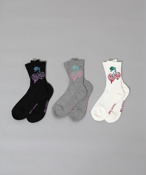 MILKFED.（ミルクフェド）の「MELT CHERRY SOCKS（ソックス/靴下・レディース・ブラック/アッシュ/ホワイト・ONE SIZE）」の12枚目の写真