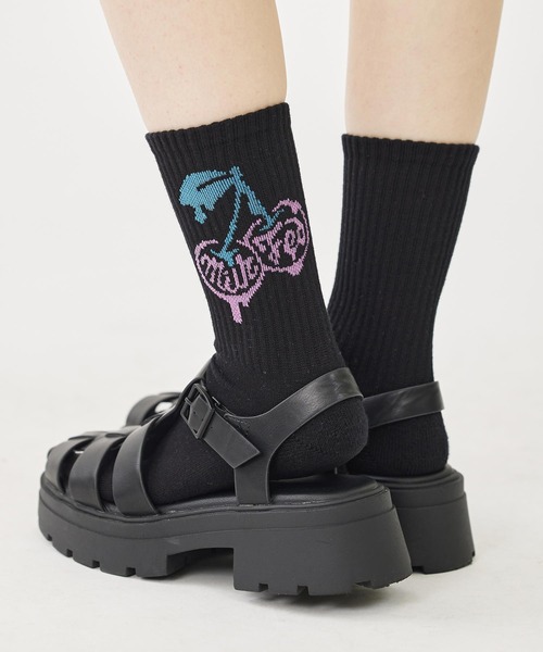 MILKFED.（ミルクフェド）の「MELT CHERRY SOCKS（ソックス/靴下・レディース・ブラック/アッシュ/ホワイト・ONE SIZE）」の13枚目の写真