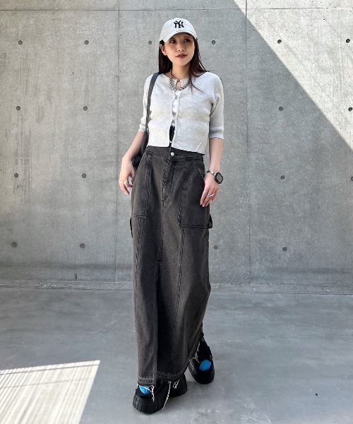 【タグ付き】PAGEBOY コルセットデニムカーゴスカート セール】コルセットデニムカーゴスカート（デニムスカート