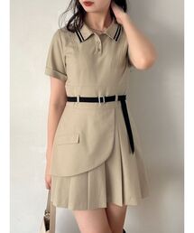 dazzlin | ポロライクプリーツミニワンピース(ワンピース)