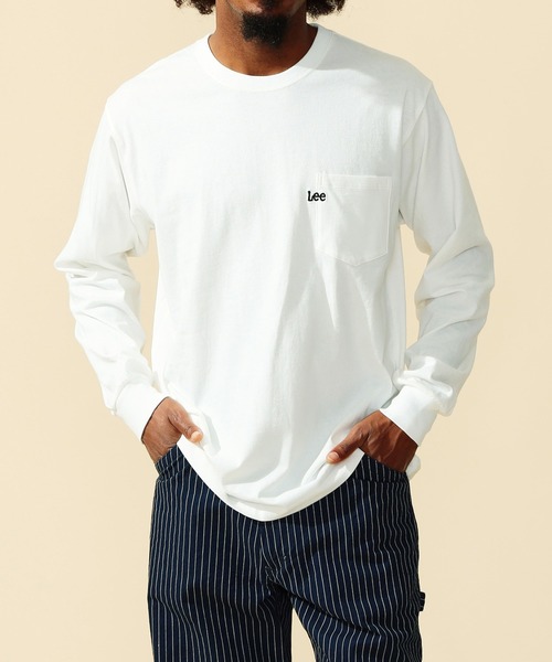 Lee(リー)の「Lee/リー Lee刺繍 ポケット ロングスリーブTシャツ(Tシャツ/カットソー・メンズ・ホワイト/イエロー/ミント/チャコールグレー・SMALL/MEDIUM/LARGE/X-LARGE)」の2枚目の写真