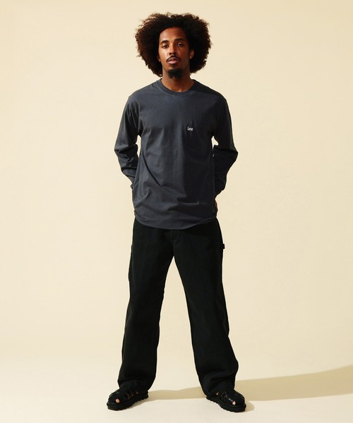 Lee(リー)の「Lee/リー Lee刺繍 ポケット ロングスリーブTシャツ(Tシャツ/カットソー・メンズ・ホワイト/イエロー/ミント/チャコールグレー・SMALL/MEDIUM/LARGE/X-LARGE)」の6枚目の写真