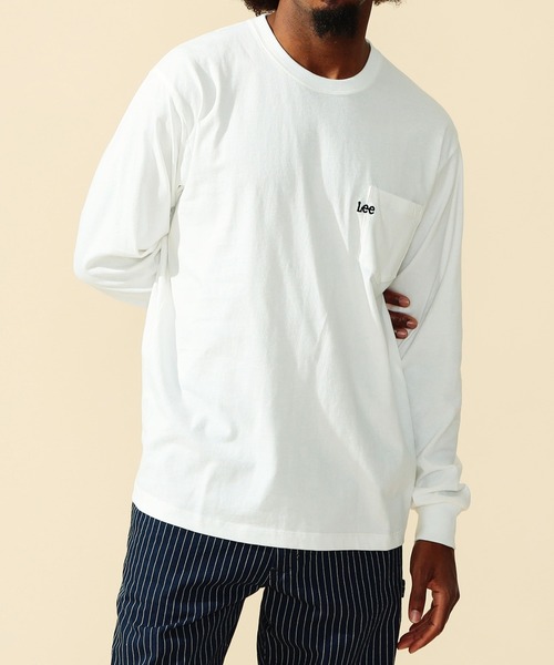 Lee(リー)の「Lee/リー Lee刺繍 ポケット ロングスリーブTシャツ(Tシャツ/カットソー・メンズ・ホワイト/イエロー/ミント/チャコールグレー・SMALL/MEDIUM/LARGE/X-LARGE)」の7枚目の写真