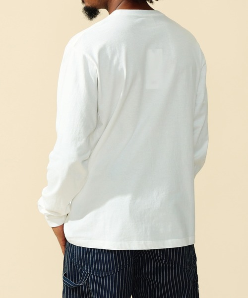 Lee(リー)の「Lee/リー Lee刺繍 ポケット ロングスリーブTシャツ(Tシャツ/カットソー・メンズ・ホワイト/イエロー/ミント/チャコールグレー・SMALL/MEDIUM/LARGE/X-LARGE)」の8枚目の写真