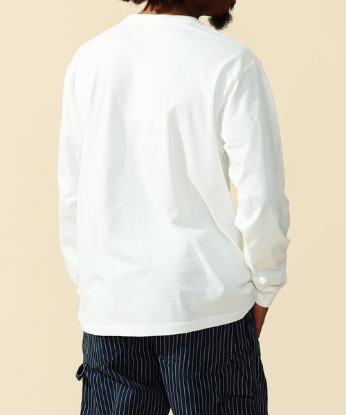 Lee(リー)の「Lee/リー Lee刺繍 ポケット ロングスリーブTシャツ(Tシャツ/カットソー・メンズ・ホワイト/イエロー/ミント/チャコールグレー・SMALL/MEDIUM/LARGE/X-LARGE)」の10枚目の写真