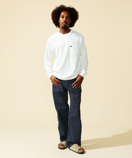 Lee(リー)の「Lee/リー Lee刺繍 ポケット ロングスリーブTシャツ(Tシャツ/カットソー・メンズ・ホワイト/イエロー/ミント/チャコールグレー・SMALL/MEDIUM/LARGE/X-LARGE)」の12枚目の写真