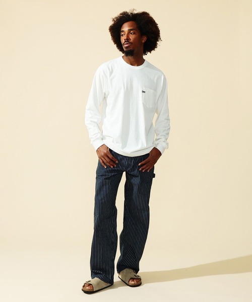 Lee(リー)の「Lee/リー Lee刺繍 ポケット ロングスリーブTシャツ(Tシャツ/カットソー・メンズ・ホワイト/イエロー/ミント/チャコールグレー・SMALL/MEDIUM/LARGE/X-LARGE)」の13枚目の写真