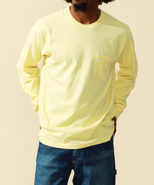 Lee(リー)の「Lee/リー Lee刺繍 ポケット ロングスリーブTシャツ(Tシャツ/カットソー・メンズ・ホワイト/イエロー/ミント/チャコールグレー・SMALL/MEDIUM/LARGE/X-LARGE)」の15枚目の写真