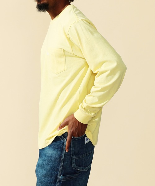 Lee(リー)の「Lee/リー Lee刺繍 ポケット ロングスリーブTシャツ(Tシャツ/カットソー・メンズ・ホワイト/イエロー/ミント/チャコールグレー・SMALL/MEDIUM/LARGE/X-LARGE)」の16枚目の写真