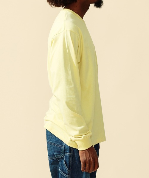 Lee(リー)の「Lee/リー Lee刺繍 ポケット ロングスリーブTシャツ(Tシャツ/カットソー・メンズ・ホワイト/イエロー/ミント/チャコールグレー・SMALL/MEDIUM/LARGE/X-LARGE)」の17枚目の写真