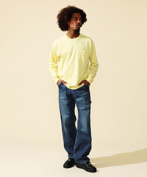 Lee(リー)の「Lee/リー Lee刺繍 ポケット ロングスリーブTシャツ(Tシャツ/カットソー・メンズ・ホワイト/イエロー/ミント/チャコールグレー・SMALL/MEDIUM/LARGE/X-LARGE)」の22枚目の写真