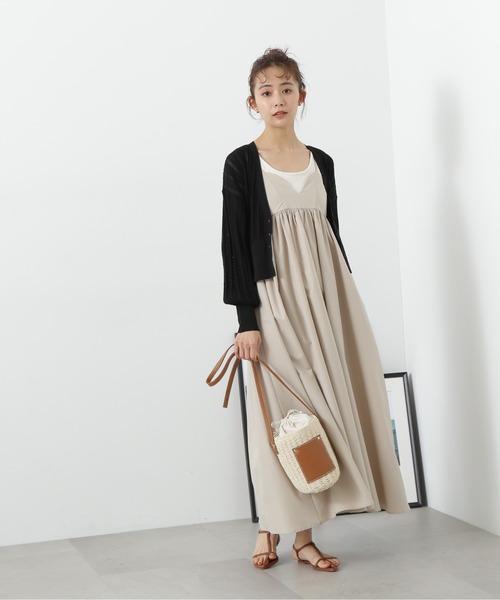 N.(N. Natural Beauty Basic)(エヌエヌナチュラルビューティーベーシック)の「◆透かし編みニットカーディガン(カーディガン/ボレロ・レディース・ブラック/オフホワイト/オレンジ・MEDIUM)」の12枚目の写真