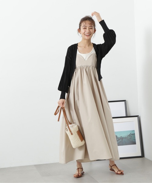 N.(N. Natural Beauty Basic)(エヌエヌナチュラルビューティーベーシック)の「◆透かし編みニットカーディガン(カーディガン/ボレロ・レディース・ブラック/オフホワイト/オレンジ・MEDIUM)」の14枚目の写真