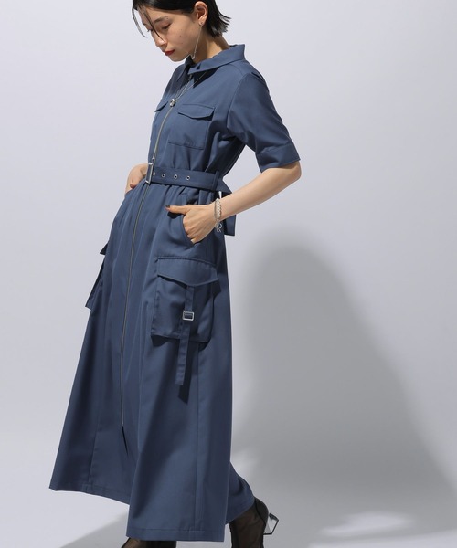 HARE（ハレ）の「ジップデザインワンピース(HARE)（ワンピース・レディース・ブラック/ブルー・FREE）」の10枚目の写真