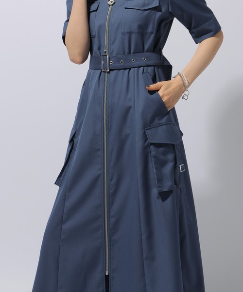 HARE ジップデザインワンピース ブラック ZIP モード ベルト付き