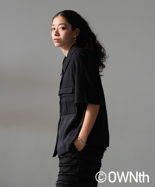 OWNth(オンス)の「切替シアーポケットシャツ(シャツ/ブラウス・レディース・アイボリー/ブラック・P/R)」の9枚目の写真