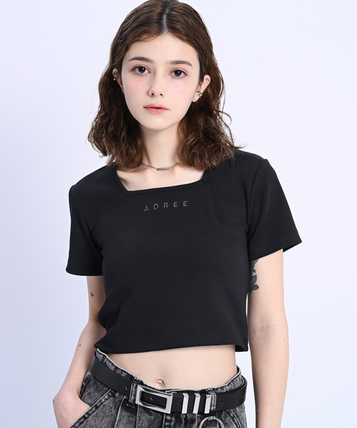 Relair スクエアネック 半袖 Tシャツ (カップ付き) | andar JAPAN