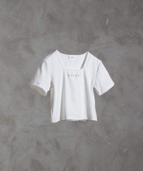 adree(アドリー)の「square neck ADREE logo short T shirt /スクエアネックADREEロゴショートTシャツ(Tシャツ/カットソー・レディース・ブラック/ホワイト・SMALL/MEDIUM)」の10枚目の写真