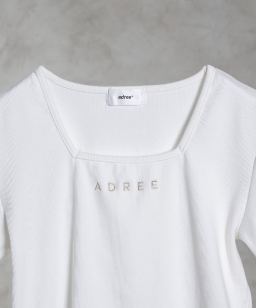 square neck ADREE logo short T shirt /スクエアネックADREE