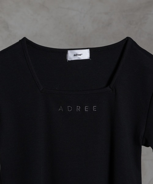 adree(アドリー)の「square neck ADREE logo short T shirt /スクエアネックADREEロゴショートTシャツ(Tシャツ/カットソー・レディース・ブラック/ホワイト・SMALL/MEDIUM)」の18枚目の写真