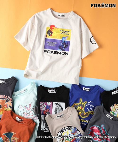 Right-on（ライトオン）の「【POKEMON】プリントＴシャツ（Tシャツ/カットソー・キッズ・ロイヤルブルー/ライム/ライトグレー/ベージュ/パープル/グレー/オフホワイト/ブラック/ホワイト/ブルー/オレンジ/ダークグレー・110/120/130/140）」の2枚目の写真