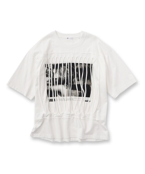 tk.TAKEO KIKUCHI（ティーケータケオキクチ）の「◆ギミックプリントカットソー（Tシャツ/カットソー・メンズ・ブラック/ホワイト・03/02）」の3枚目の写真