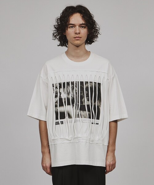 tk.TAKEO KIKUCHI（ティーケータケオキクチ）の「◆ギミックプリントカットソー（Tシャツ/カットソー・メンズ・ブラック/ホワイト・03/02）」の4枚目の写真