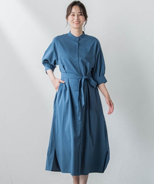 LAUTREAMONT(ロートレアモン)の「【WEB限定】【11号あり】ベルト付きドライタッチワンピース≪接触冷感/洗濯機で洗える≫(ワンピース・レディース・カーキ/ブラック/ベージュ/ブルー/ネイビー・11号/9号)」の5枚目の写真
