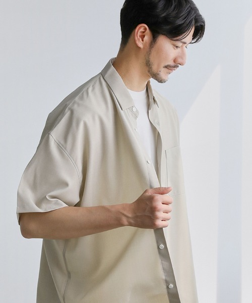 SPU(スプ)の「日本製Naturemier(TM)シャンブレーレギュラーカラーシャツ(シャツ/ブラウス・メンズ・ベージュ/サックスブルー/ライトグレー/ネイビー・L/M/XL)」の14枚目の写真